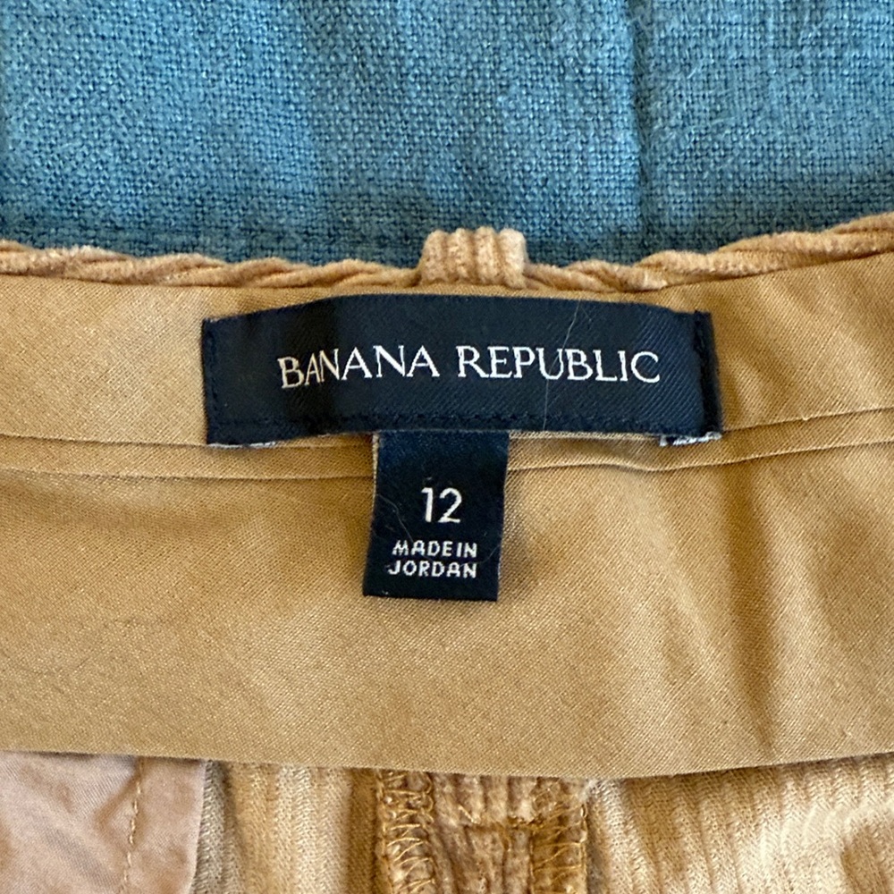 NWOT Banana Republic High Rise Wide Leg Pleated Corduroy Trousers Sz 12 - Picture 8 of 10